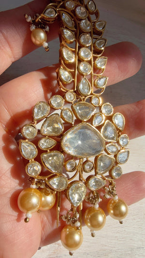 Moissanite Kalgi/ kalangi jewelry/ groom turban/ Kundan Kalgi / Bride groom jewelry/Bride groom jewelry/groom turban / brooch