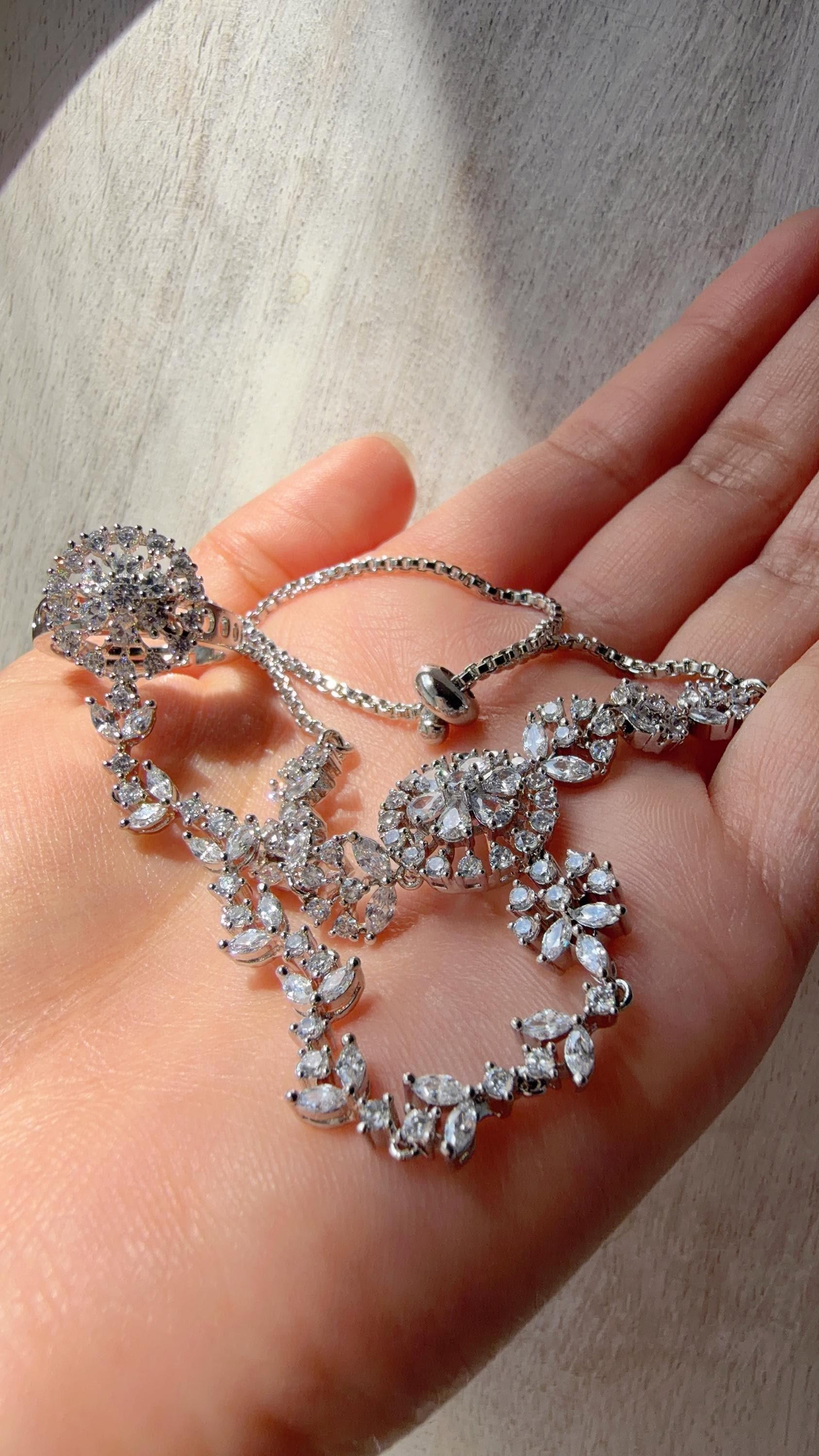 Rhodium Circular Haath Phool /Indian Hand Jewelry/Haath phool - Sahiba