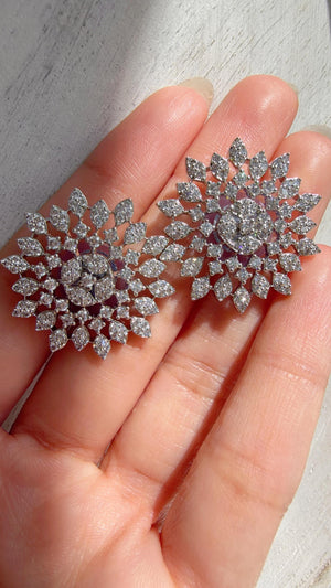 Diamond CZ silver Diamond studs /Indian Studs/Indian Jewelry/Statement Stud Earring/Kundan Earrings