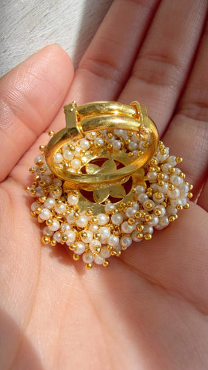 Pachi Kundan Statement ring/Bridal Kundan Moissanite diamond Ring/Adjustable Ring/Indian Wedding jewelry/
