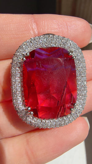 Ruby Hasli Necklace and Stud Earrings Set | Moissanite CZ Jewelry | Luxury Statement Set - Hellen