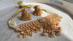Pachi Kundan Bridal Necklace Set | Moissanite Polki Kundan Necklace | Indian Wedding Jewelry | Statement Necklace