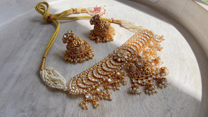 Pachi Kundan Bridal Necklace Set | Moissanite Polki Kundan Necklace | Indian Wedding Jewelry | Statement Necklace