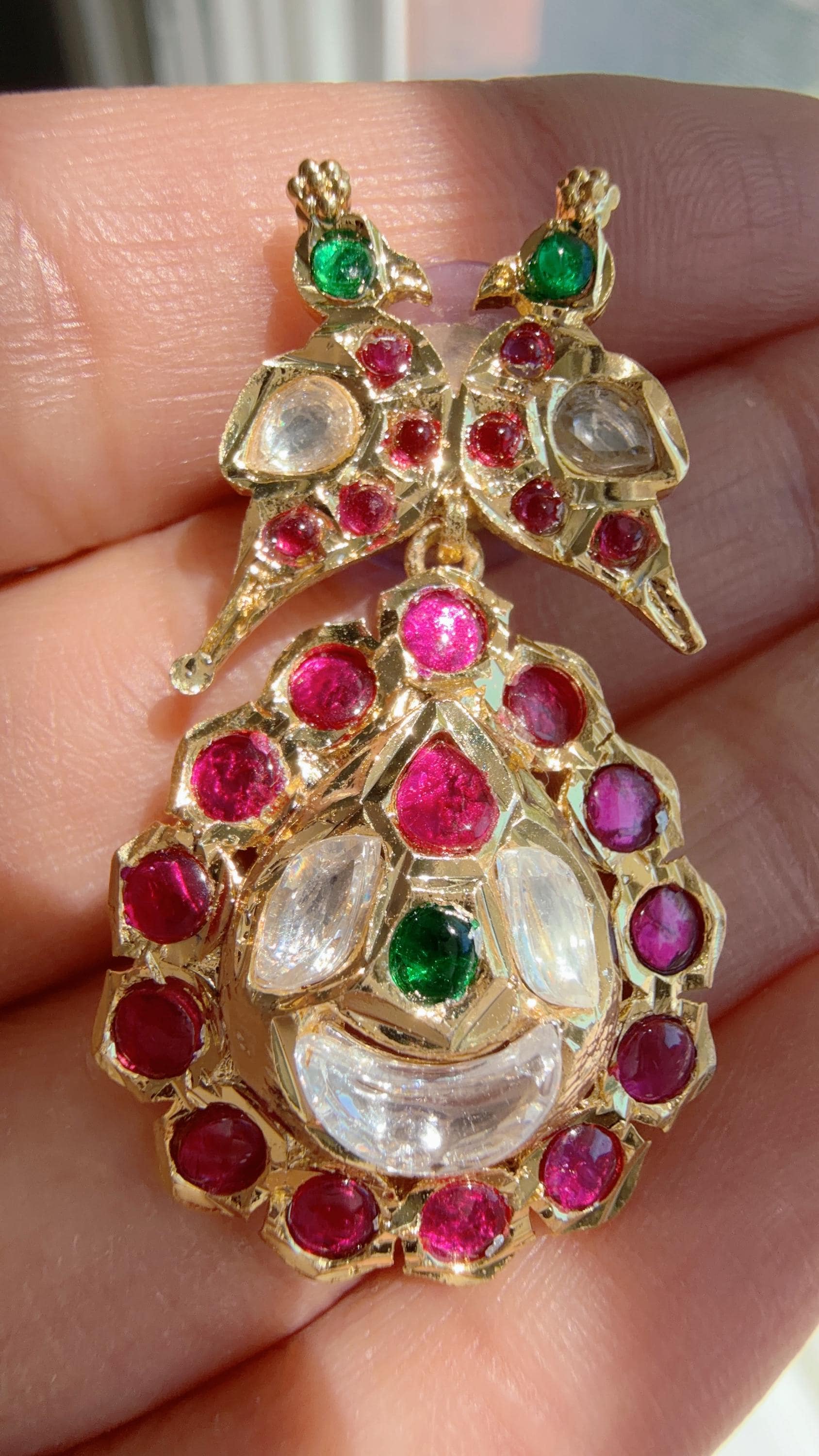 Pachi Kundan Bridal peacock Necklace Set | Moissanite Polki Kundan Necklace | Indian Wedding Jewelry | Statement Necklace