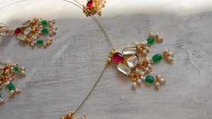 Pachi kundan invisible jewelry/Elephant Kundan Jadau Invisible Necklace /Pachi kundan Drop Simple necklace/Invisible kundan choker