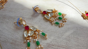 Pachi kundan invisible jewelry/Elephant Kundan Jadau Invisible Necklace /Pachi kundan Drop Simple necklace/Invisible kundan choker