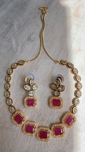 Polki Kundan Ruby necklace/Wedding necklace/necklace/Indian necklace/Indian jewelry/Polki necklace