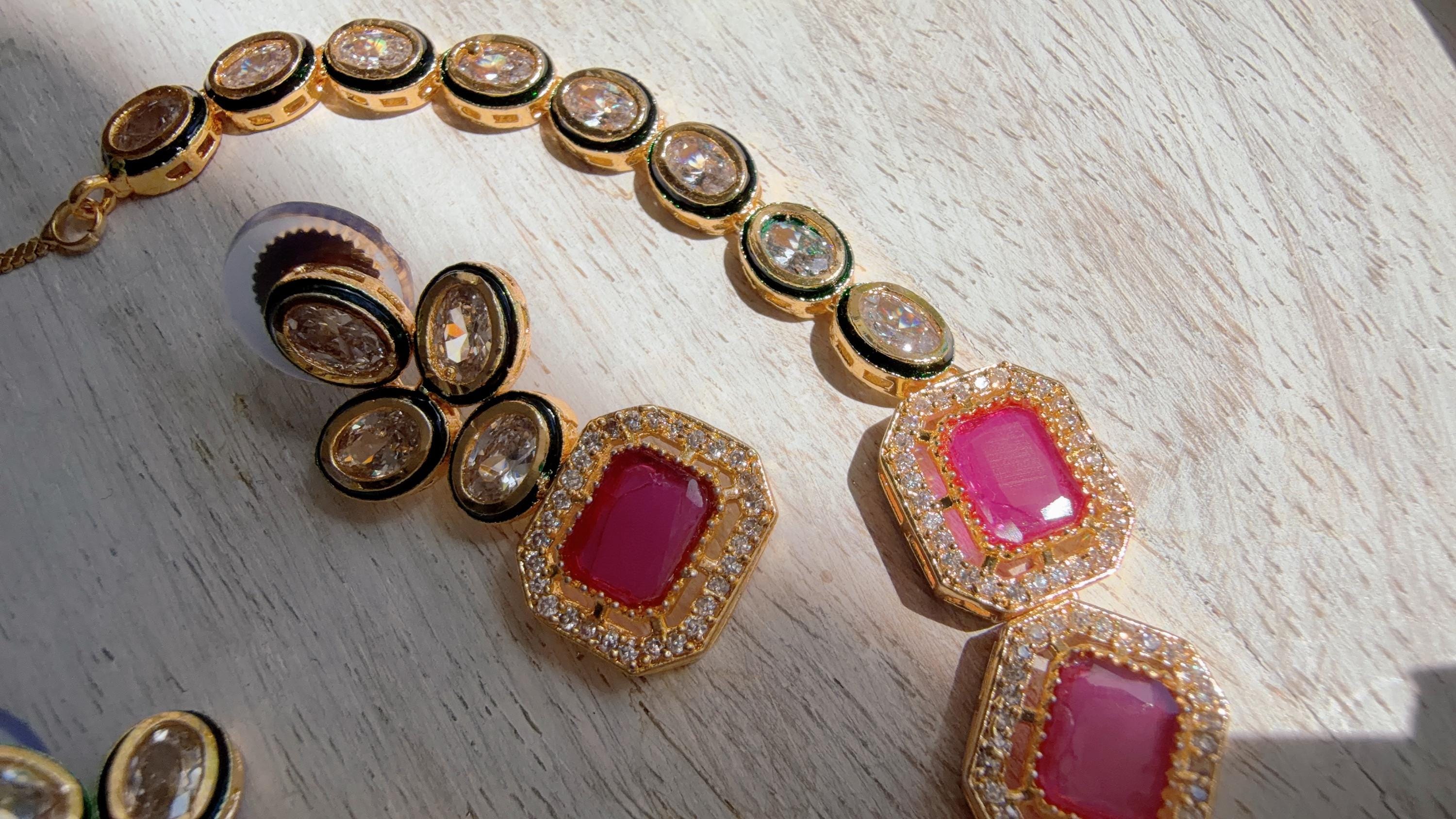 Polki Kundan Ruby necklace/Wedding necklace/necklace/Indian necklace/Indian jewelry/Polki necklace