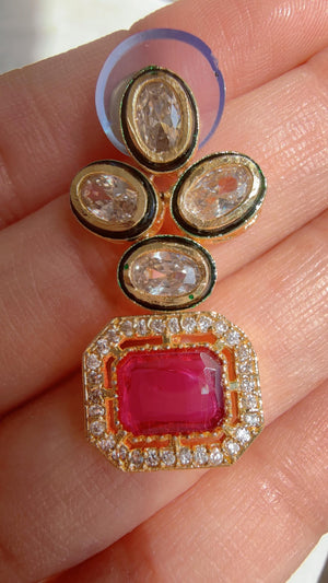 Polki Kundan Ruby necklace/Wedding necklace/necklace/Indian necklace/Indian jewelry/Polki necklace