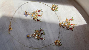 Pachi Kundan Invisible Jewelry Set | Elephant Kundan Jadau Invisible Necklace | Simple Drop Choker