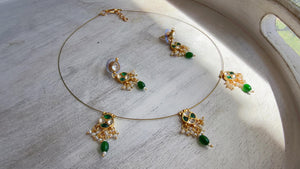 Pachi Kundan Invisible Jewelry Set | Elephant Kundan Jadau Invisible Necklace | Simple Drop Choker