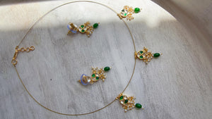 Pachi Kundan Invisible Jewelry Set | Elephant Kundan Jadau Invisible Necklace | Simple Drop Choker