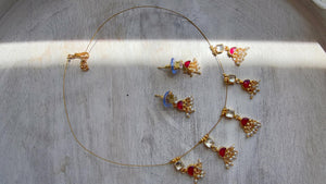 Pachi Kundan Invisible Jewelry Set | Elephant Kundan Jadau Invisible Necklace | Simple Drop Choker