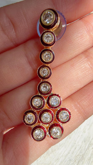 Polki Kundan Meena work Ruby Necklace Set with Earrings | Indian Bridal Wedding Necklace | Traditional Polki Necklace - Mehak