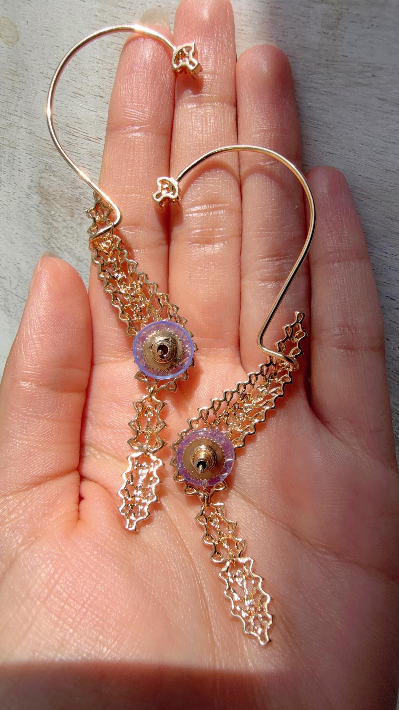 Diamond Earcuff 2 tone diamond Jhumkas/ear cuff jhumka / CZ Statement Ear Cuff earrings/Indian wedding jewelry