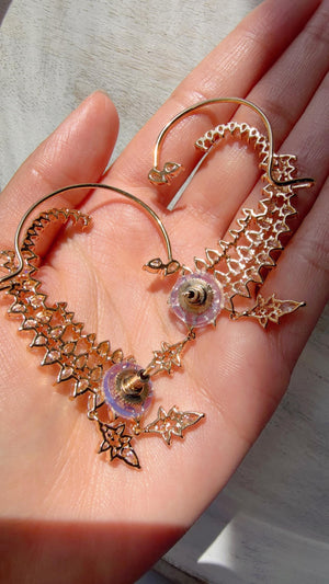 Diamond Earcuff 2 tone diamond Jhumkas/ear cuff jhumka / CZ Statement Ear Cuff earrings/Indian wedding jewelry