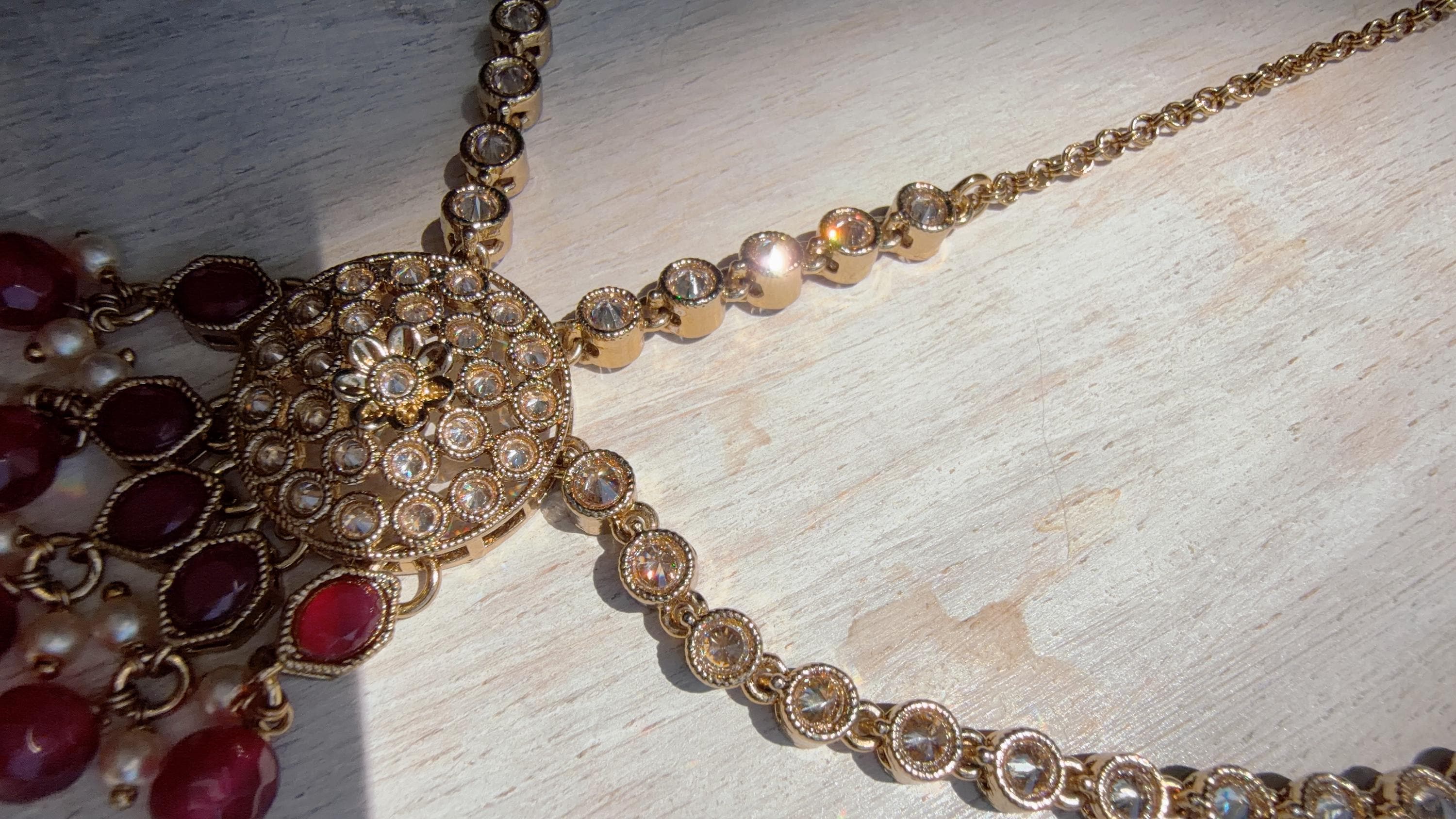 Antique Gold Maatha Patti Headpiece:/Matha Phool/ bridal hair jewelry/Kundan Mathapatti