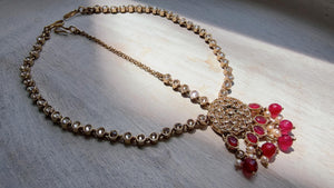 Antique Gold Maatha Patti Headpiece:/Matha Phool/ bridal hair jewelry/Kundan Mathapatti