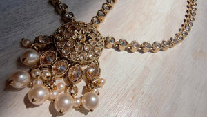 Antique Gold Maatha Patti Headpiece:/Matha Phool/ bridal hair jewelry/Kundan Mathapatti