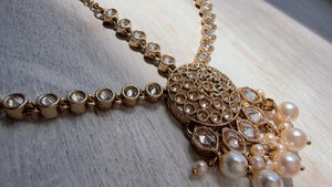 Antique Gold Maatha Patti Headpiece:/Matha Phool/ bridal hair jewelry/Kundan Mathapatti