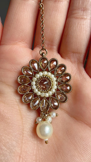 Gold Polki Kundan Necklace Set with Earrings and Tikka | Wedding Bridal Necklace | Indian Jewelry | Bridal Jewelry | Alia 