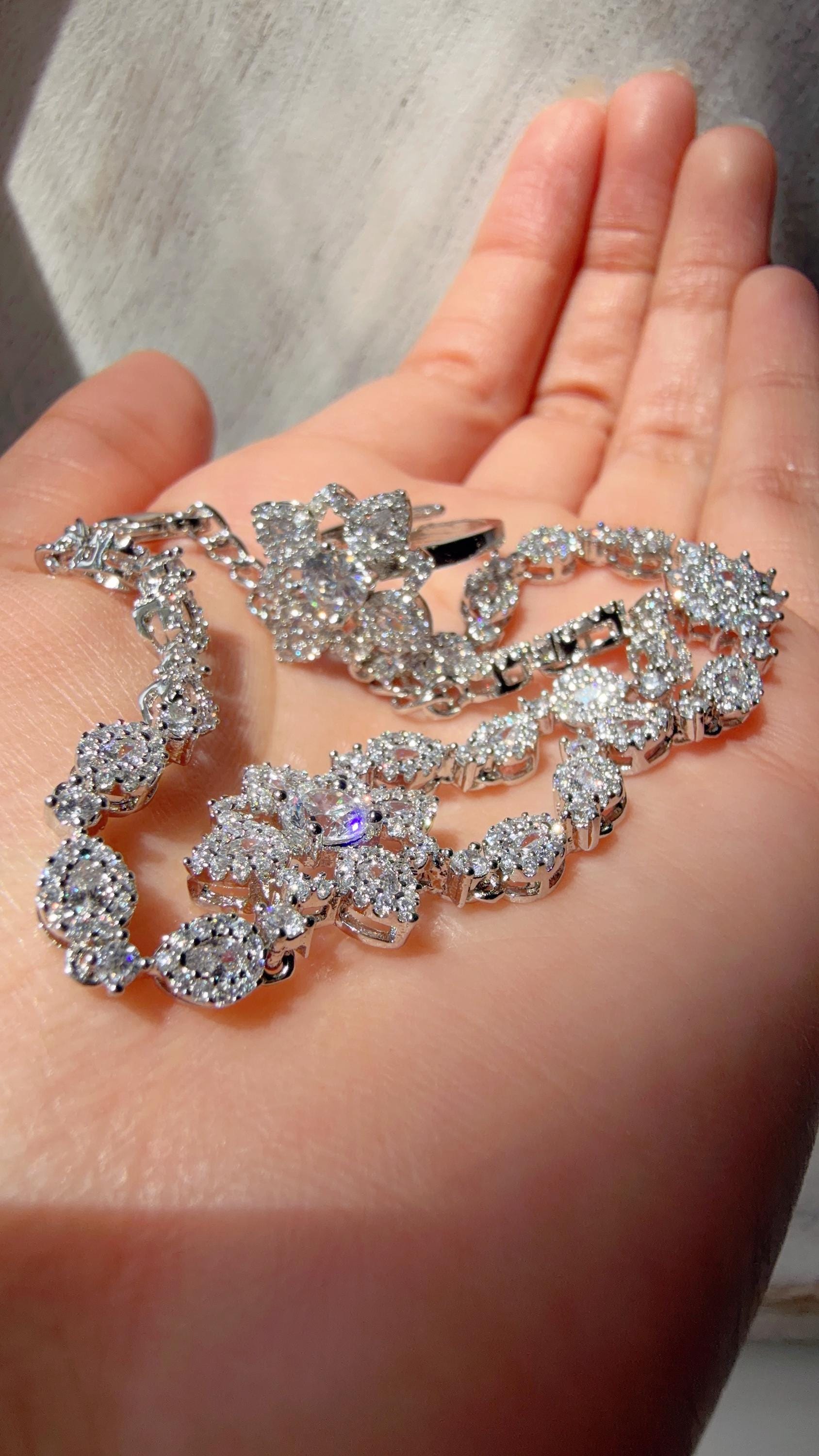 Rhodium Floral Haath Phool /Indian Hand Jewelry/Haath phool - Sahiba
