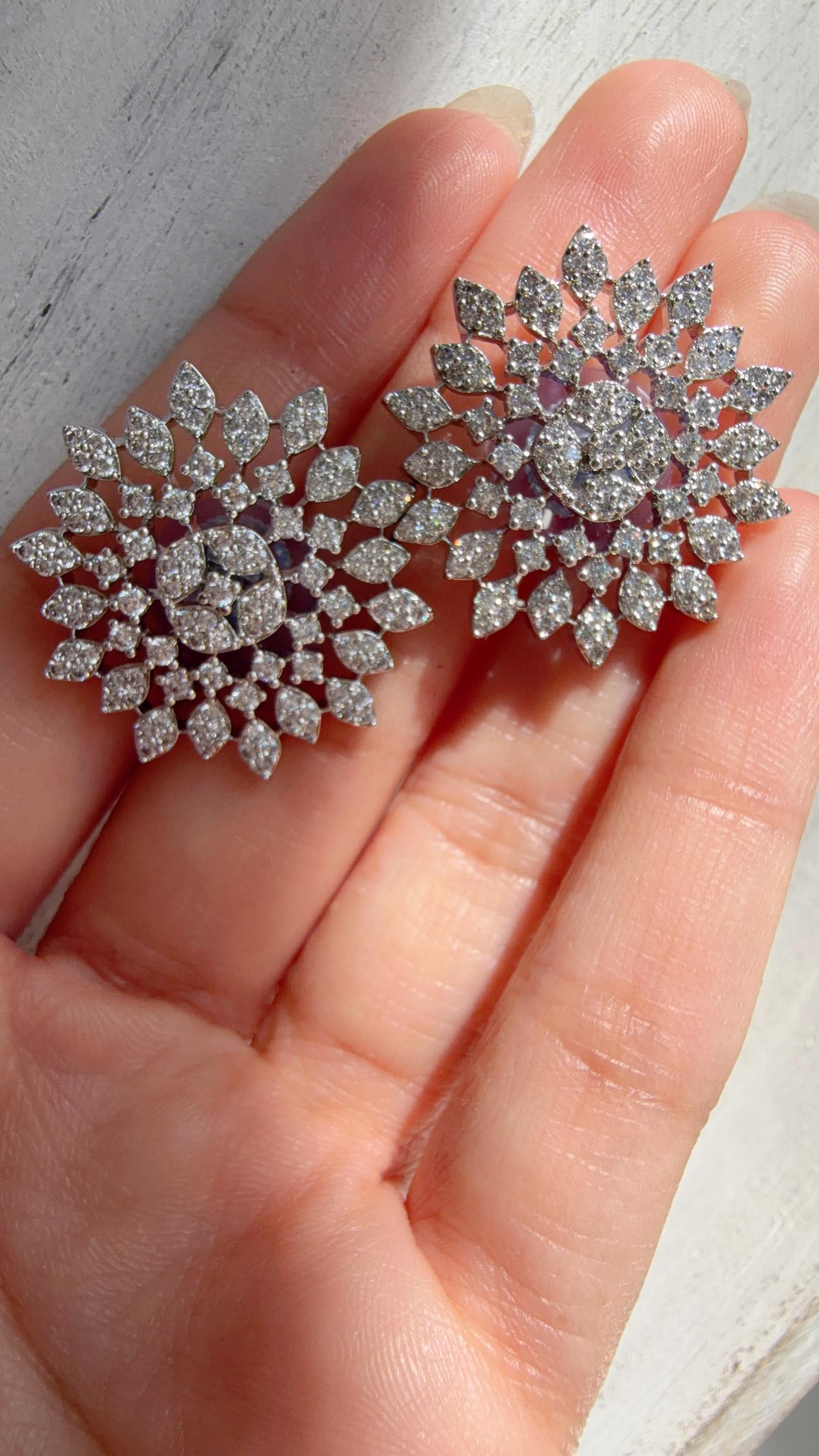 Diamond CZ silver Diamond studs /Indian Studs/Indian Jewelry/Statement Stud Earring/Kundan Earrings