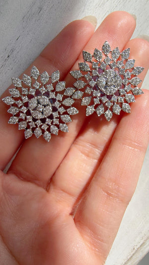 Diamond CZ silver Diamond studs /Indian Studs/Indian Jewelry/Statement Stud Earring/Kundan Earrings