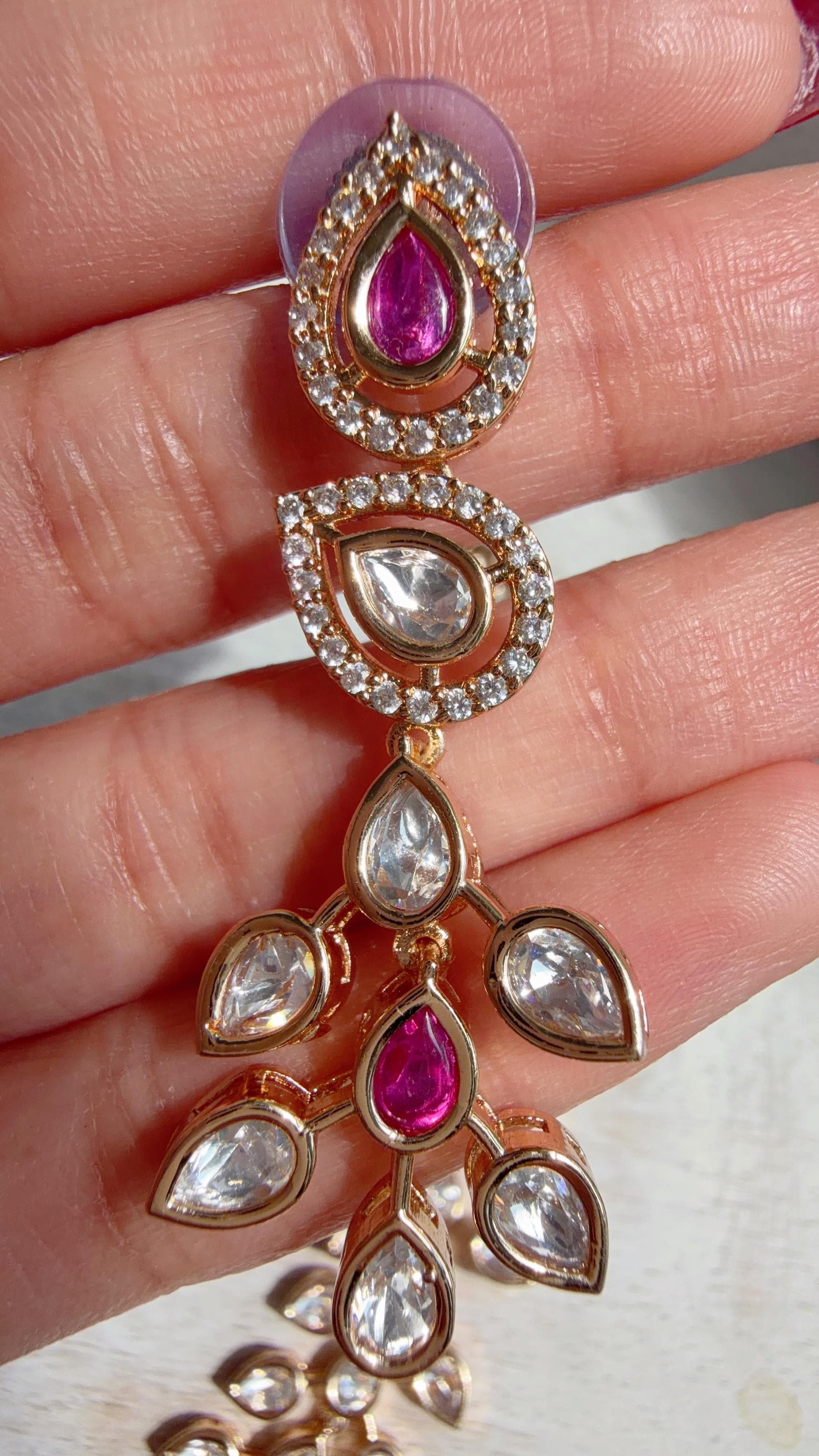 Ruby kundan hasli style Necklace Set Indian Bridal Wedding Jewelry / diamond Hasli /Indian Wedding jewelry