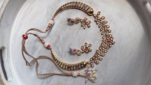 Ruby kundan hasli style Necklace Set Indian Bridal Wedding Jewelry / diamond Hasli /Indian Wedding jewelry