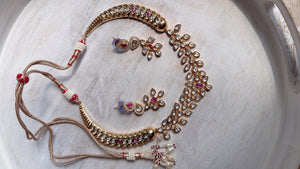 Ruby kundan hasli style Necklace Set Indian Bridal Wedding Jewelry / diamond Hasli /Indian Wedding jewelry