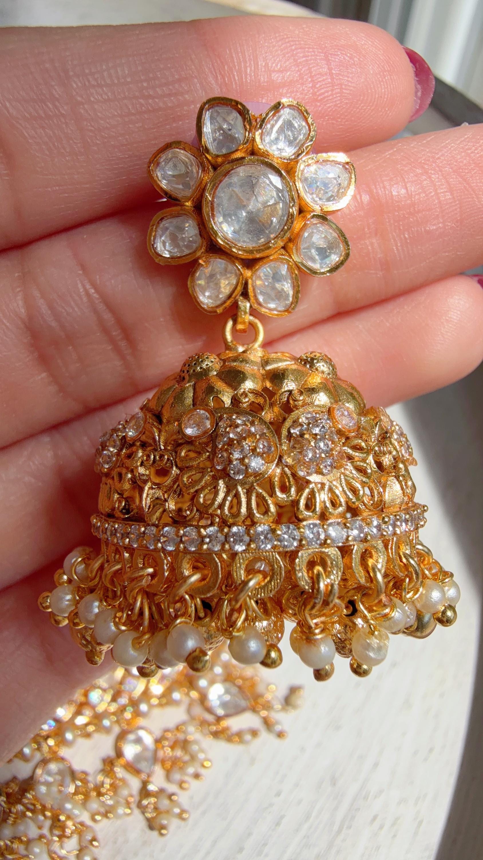 Pachi Kundan Bridal Necklace Set | Moissanite Polki Kundan Necklace | Indian Wedding Jewelry | Statement Necklace