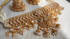 Pachi Kundan Bridal Necklace Set | Moissanite Polki Kundan Necklace | Indian Wedding Jewelry | Statement Necklace
