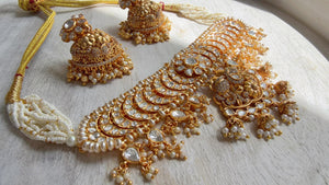 Pachi Kundan Bridal Necklace Set | Moissanite Polki Kundan Necklace | Indian Wedding Jewelry | Statement Necklace