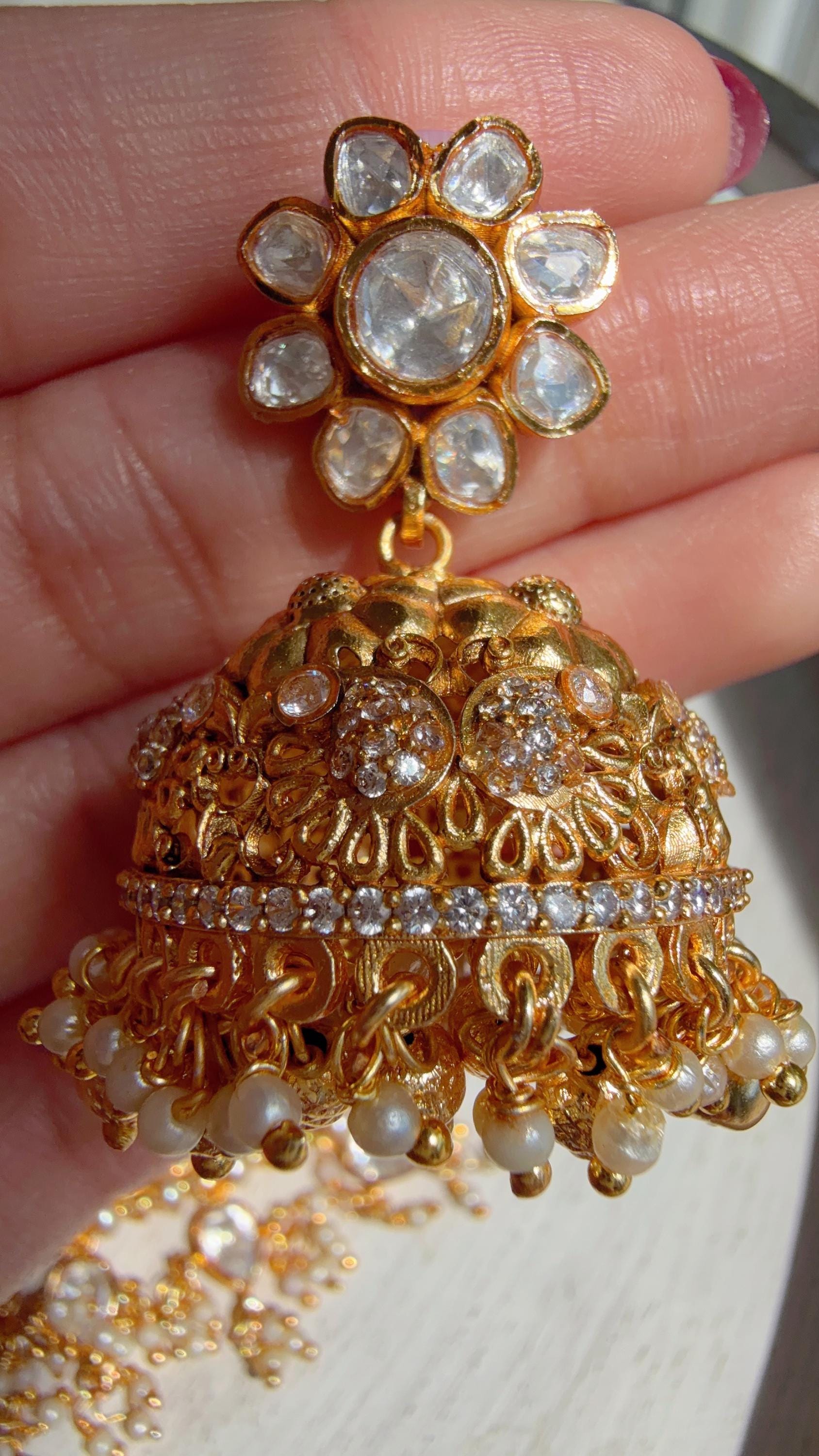 Pachi Kundan Bridal Necklace Set | Moissanite Polki Kundan Necklace | Indian Wedding Jewelry | Statement Necklace