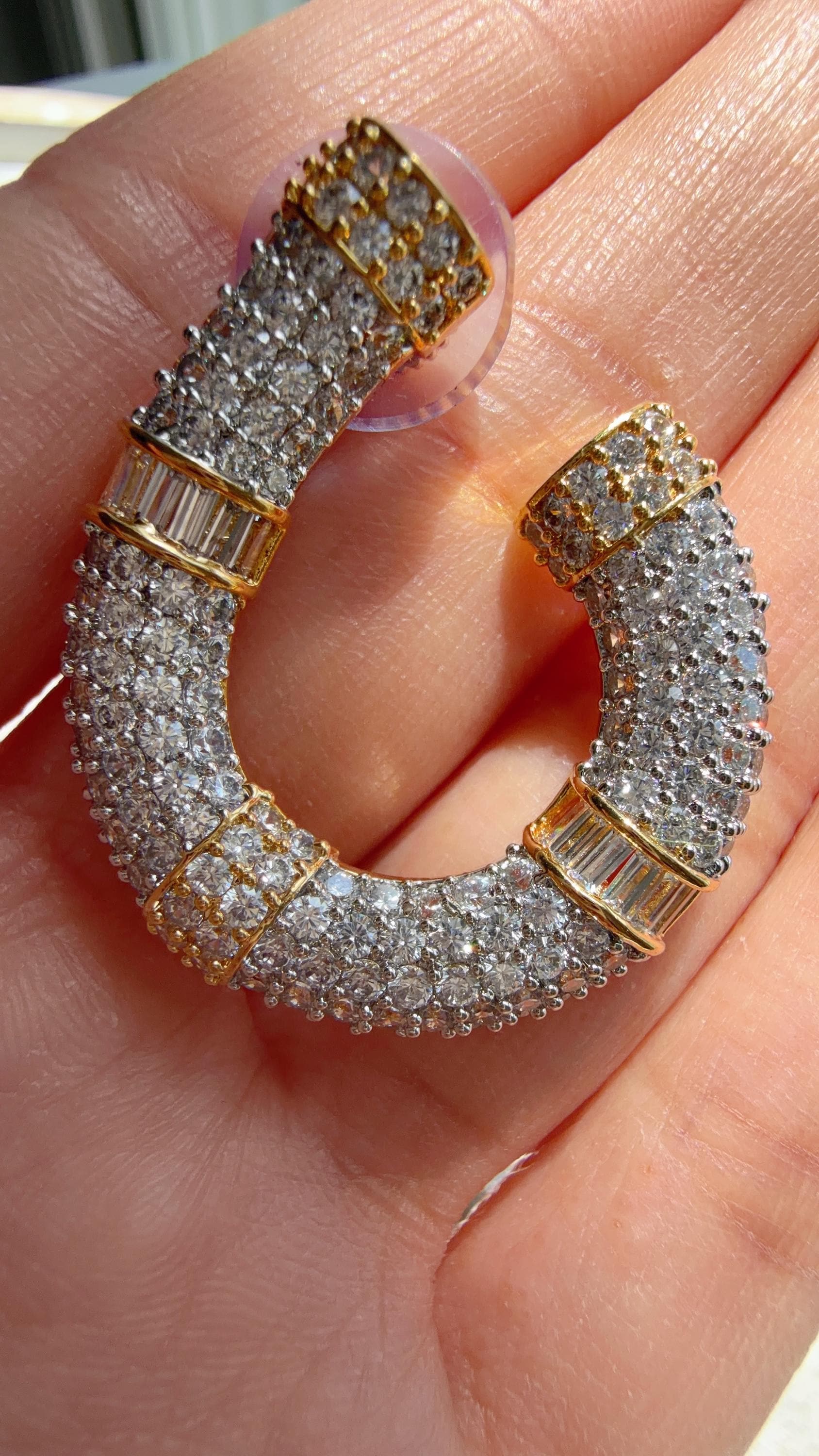 2 tone diamond collar Necklace and Stud Earrings Set | Moissanite CZ Jewelry | Luxury Statement Set