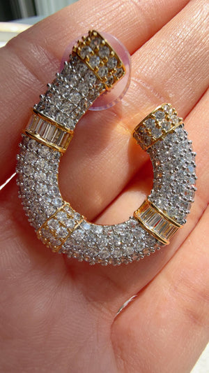 2 tone diamond collar Necklace and Stud Earrings Set | Moissanite CZ Jewelry | Luxury Statement Set