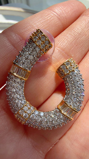 2 tone diamond collar Necklace and Stud Earrings Set | Moissanite CZ Jewelry | Luxury Statement Set