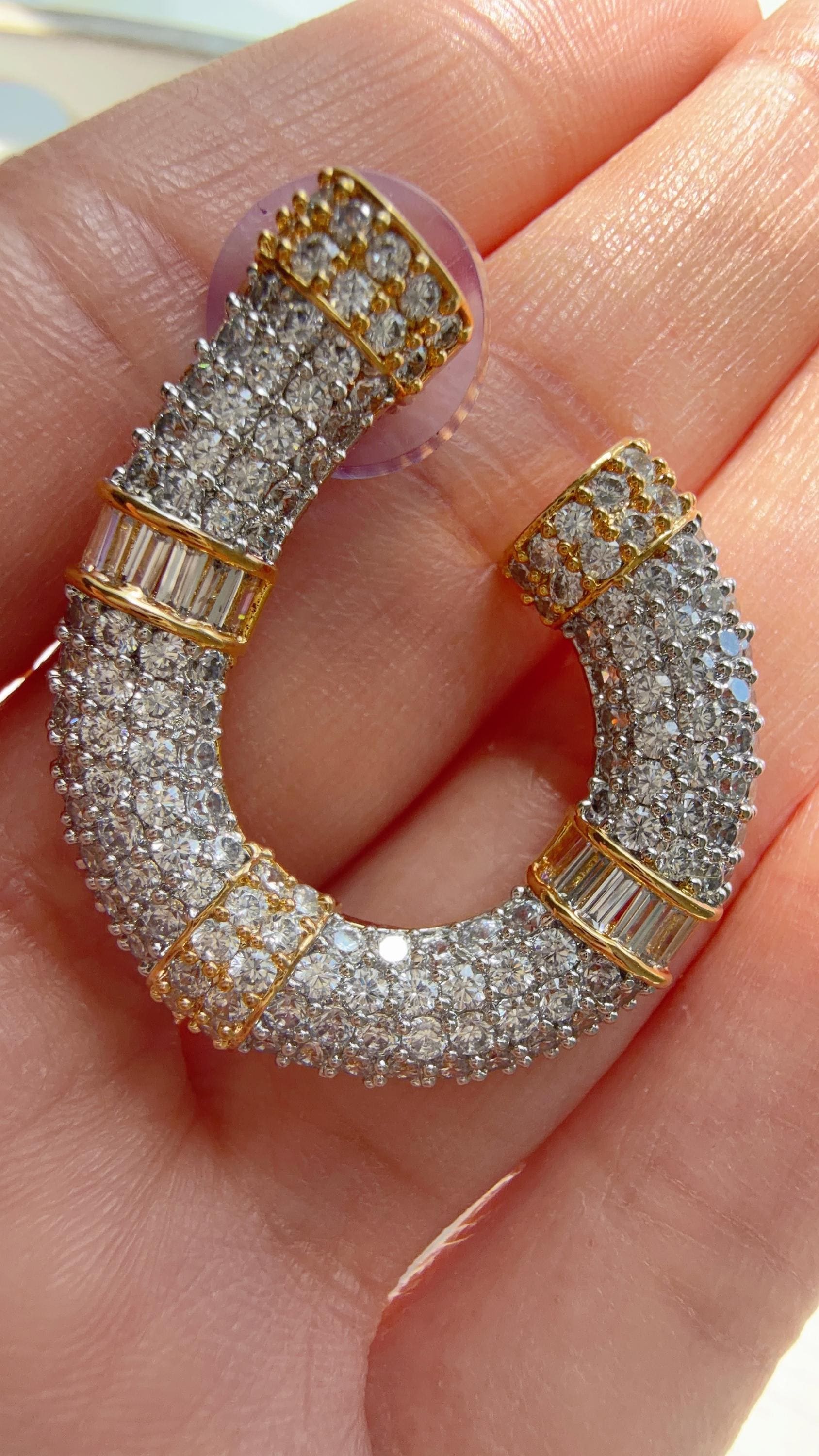 2 tone diamond collar Necklace and Stud Earrings Set | Moissanite CZ Jewelry | Luxury Statement Set