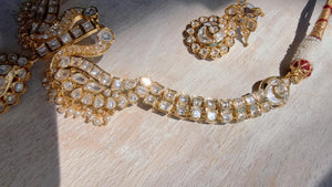 Pachi Kundan Bridal peacock Necklace Set | Moissanite Polki Kundan Necklace | Indian Wedding Jewelry | Statement Necklace