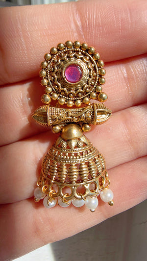 Peacock Pearl Choker Necklace Set | Guttapusalu Temple Jewelry | Rajwadi Antique Gold Indian Bridal Set