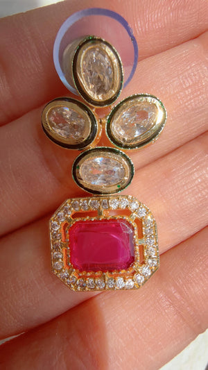 Polki Kundan Ruby necklace/Wedding necklace/necklace/Indian necklace/Indian jewelry/Polki necklace