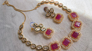 Polki Kundan Ruby necklace/Wedding necklace/necklace/Indian necklace/Indian jewelry/Polki necklace