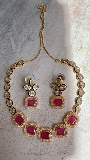 Polki Kundan Ruby necklace/Wedding necklace/necklace/Indian necklace/Indian jewelry/Polki necklace