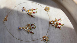 Pachi Kundan Invisible Jewelry Set | Elephant Kundan Jadau Invisible Necklace | Simple Drop Choker