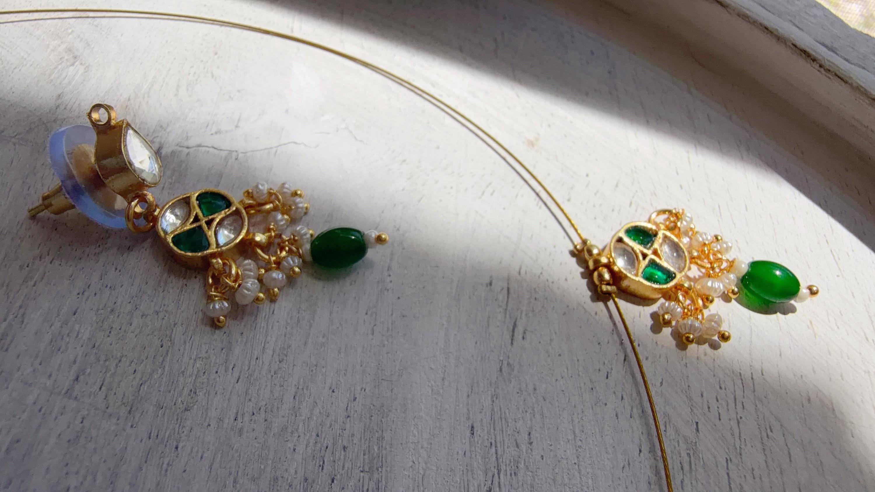 Pachi Kundan Invisible Jewelry Set | Elephant Kundan Jadau Invisible Necklace | Simple Drop Choker