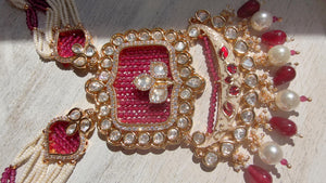 Ruby Diamond Rani Haar Necklace Set | Kundan Diamond Long Necklace | Indian Bridal Jewelry | Indian Wedding Necklace - Mary