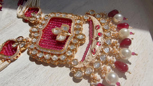 Ruby Diamond Rani Haar Necklace Set | Kundan Diamond Long Necklace | Indian Bridal Jewelry | Indian Wedding Necklace - Mary