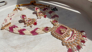 Ruby Diamond Rani Haar Necklace Set | Kundan Diamond Long Necklace | Indian Bridal Jewelry | Indian Wedding Necklace - Mary