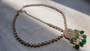 Antique Gold Maatha Patti Headpiece:/Matha Phool/ bridal hair jewelry/Kundan Mathapatti